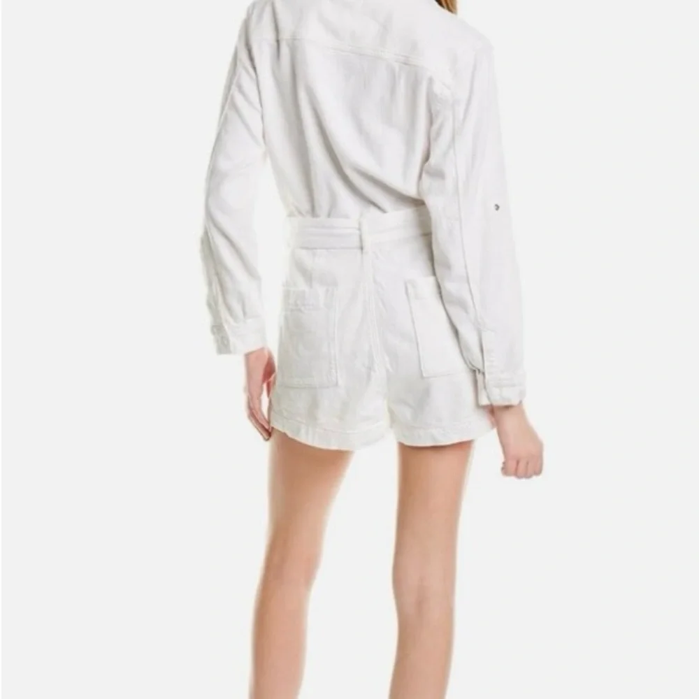 Good American Women’s Romper White Collared Size 7 - Picture 2 of 16